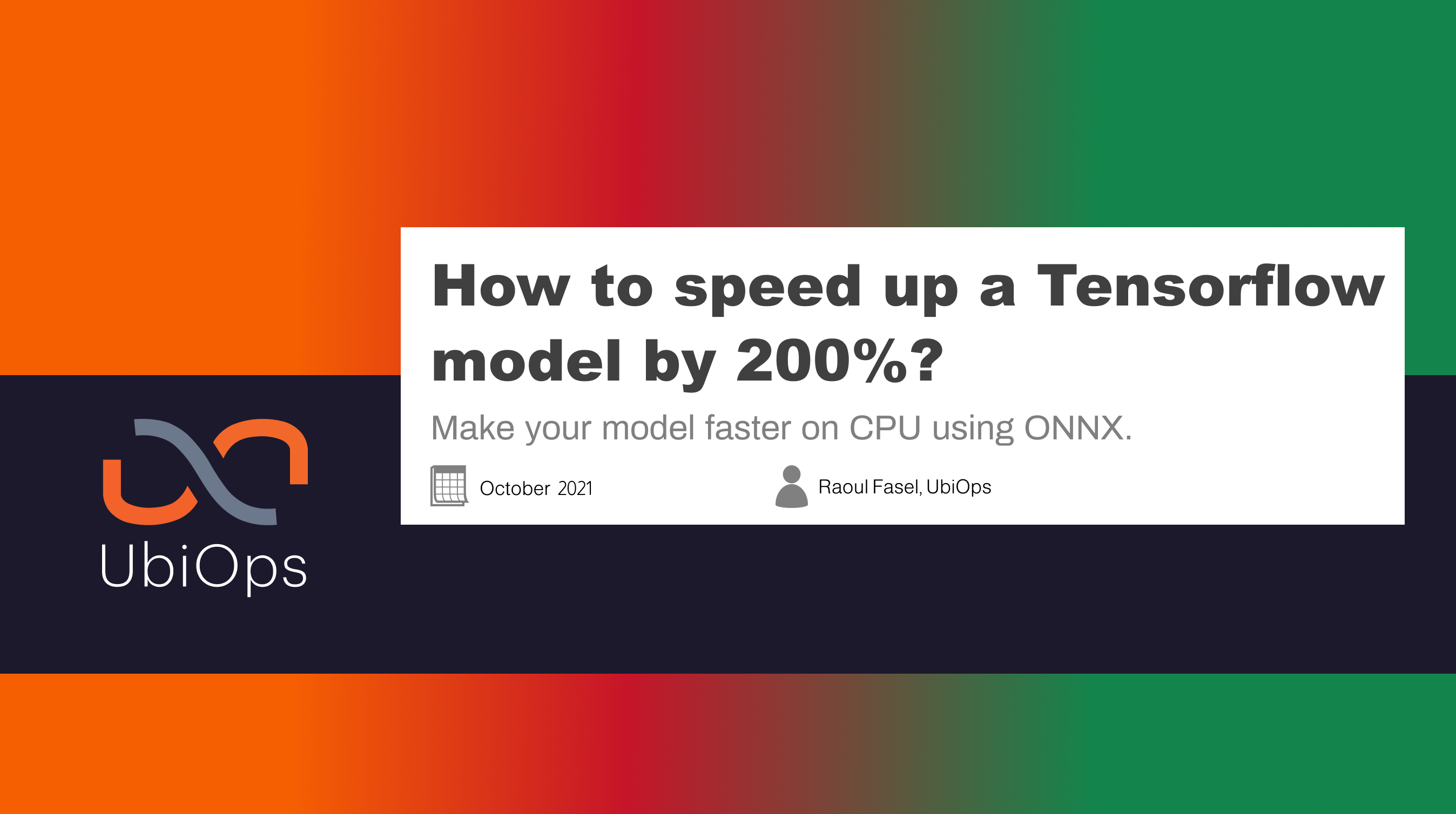 Speed up a Tensorflow model