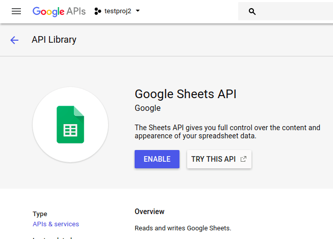 Google Sheet API